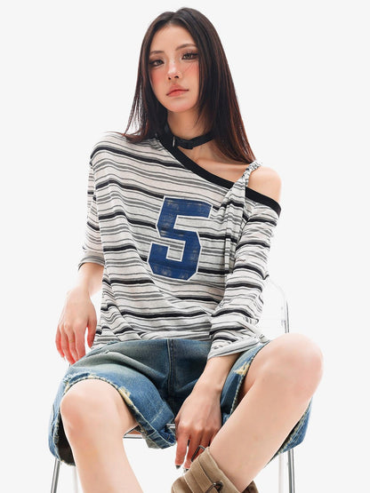 QIUQIU STUDIO Ripped Fringe Ombre Distressed Wide Leg Women&