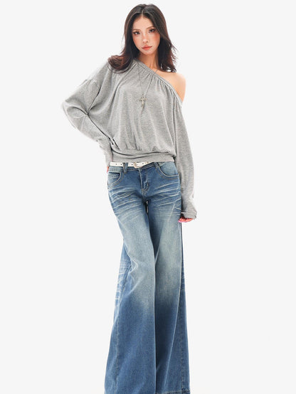 QIUQIU STUDIO Ruched One Shoulder Two Way Wear Women&
