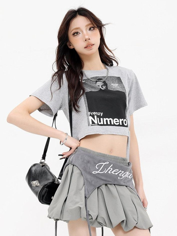 QIUQIU STUDIO Ruffled Patchwork Embroidered Elastic Waist A Line Women&