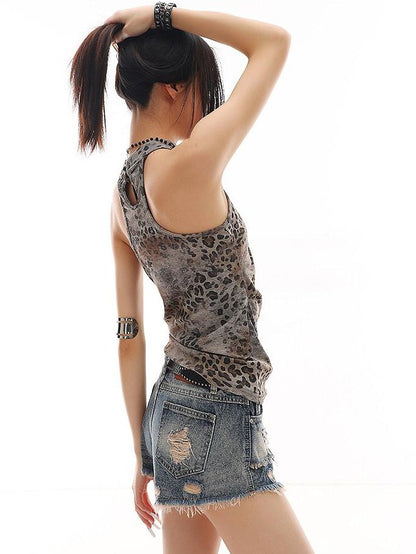 QIUQIU STUDIO Sexy Leopard Print Slim Fit Women&