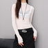 QIUQIU_STUDIO_Sheer_Faux_Layered_Mock_Neck_Spliced_Slim_Fit_Women&
