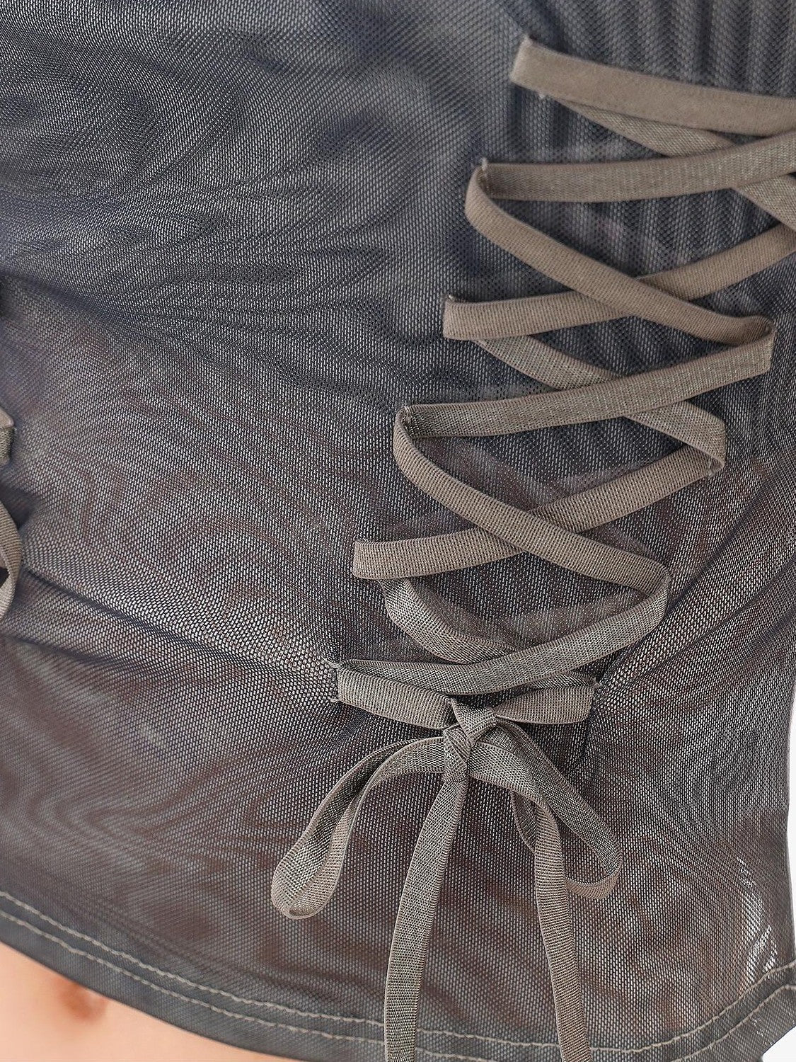 QIUQIU STUDIO Sheer Mesh Digital Print Embroidered Women&