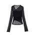 QIUQIU_STUDIO_Sheer_Mesh_Layered_Slim_Fit_Women&