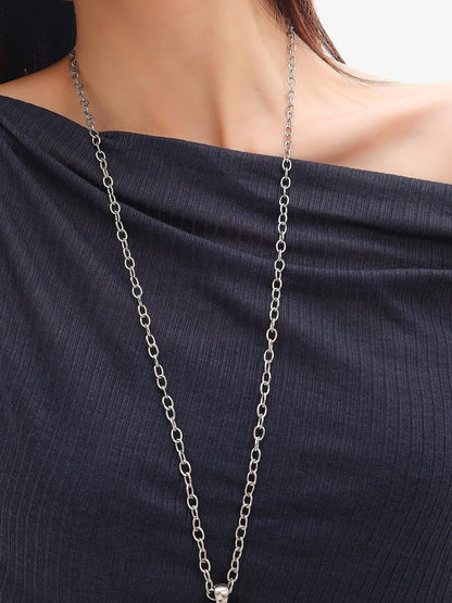 QIUQIU STUDIO Sheer One Shoulder Knit Loose Fit Women&
