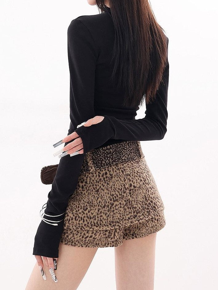 QIUQIU STUDIO Sheer Paneled Cropped Slim Round Neck Women&