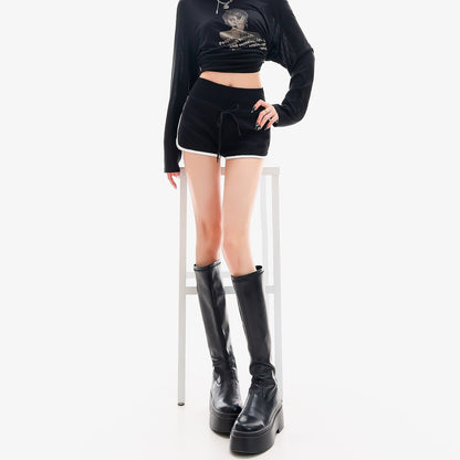 QIUQIU_STUDIO_Sheer_Portrait_Print_Asymmetric_Shoulder_Loose_Women&