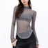 QIUQIU_STUDIO_Sheer_Spliced_Mock_Neck_Slim_Fit_Women&