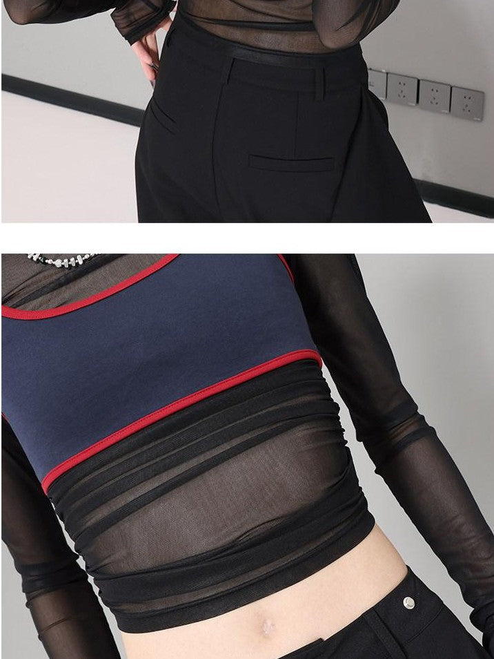 QIUQIU STUDIO Sheer Two Piece Slim Fit Sun Protection Women&