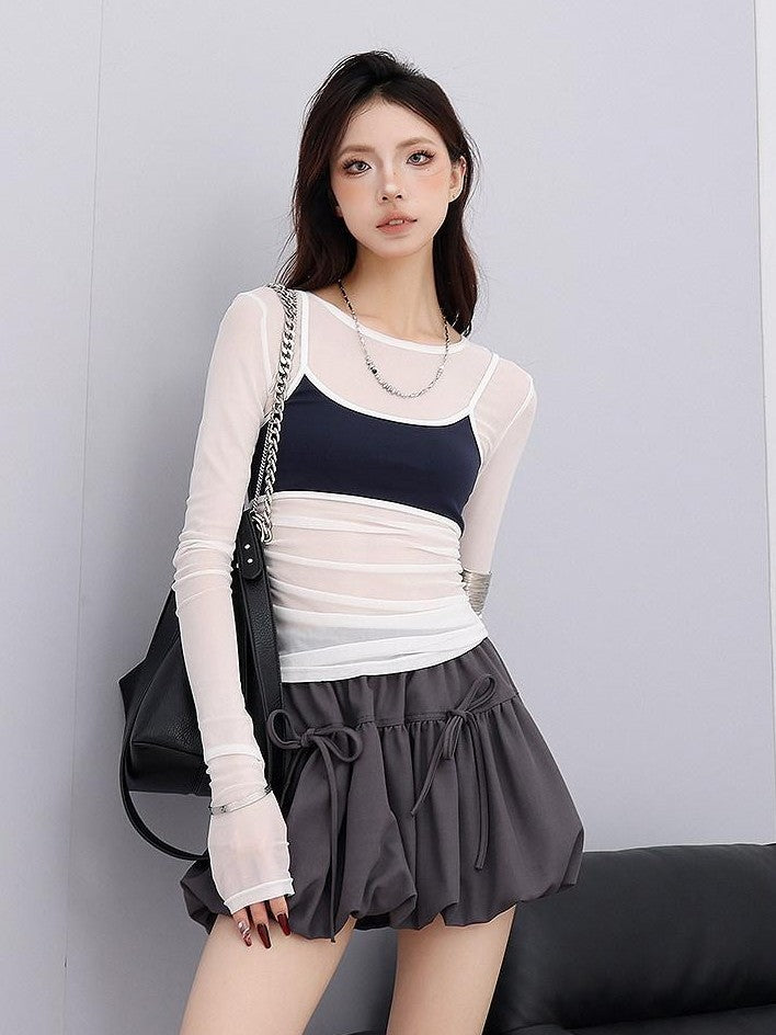 QIUQIU STUDIO Sheer Two Piece Slim Fit Sun Protection Women&