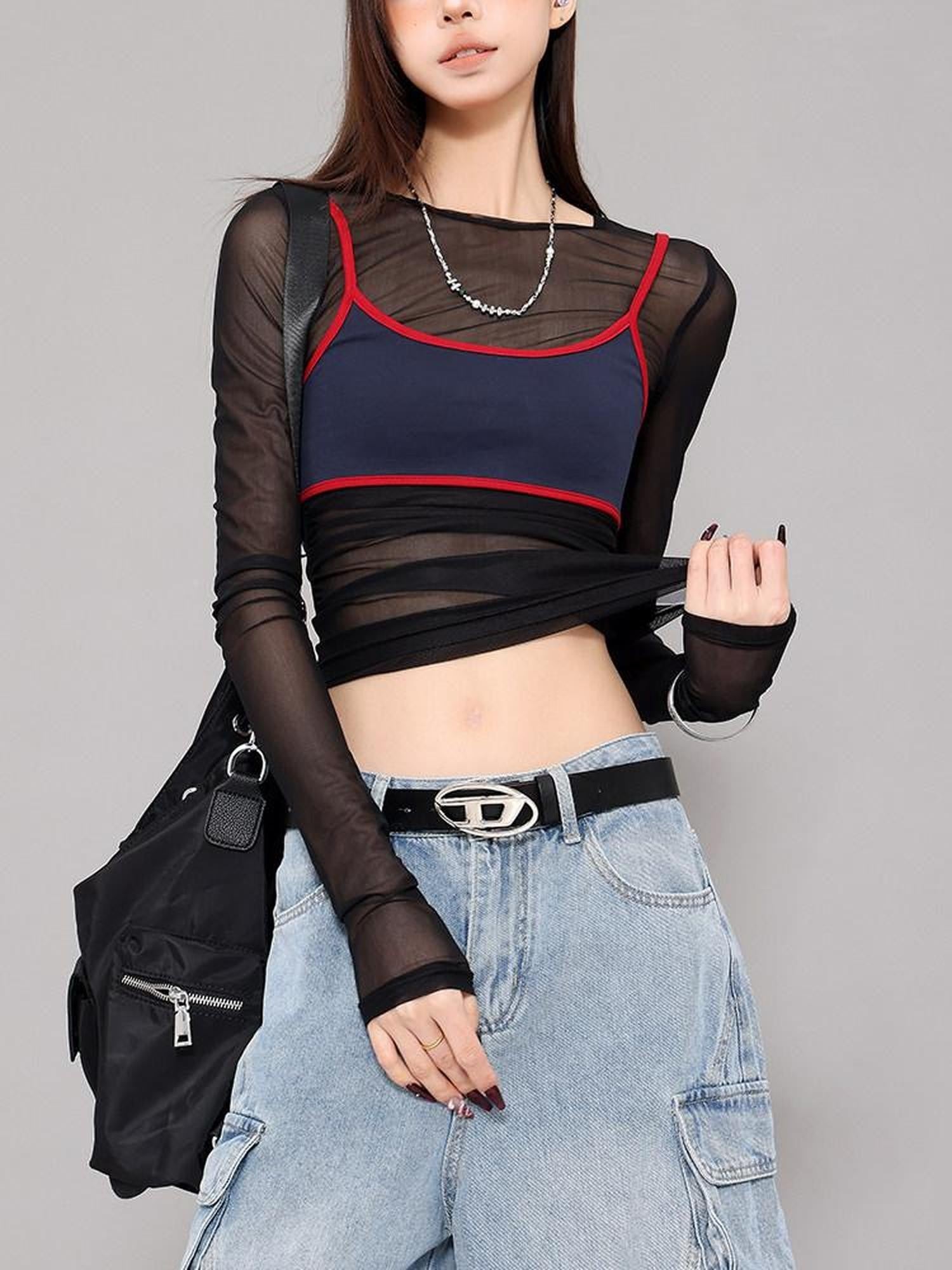 QIUQIU STUDIO Sheer Two Piece Slim Fit Sun Protection Women&