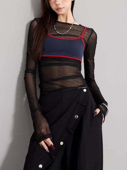 QIUQIU STUDIO Sheer Two Piece Slim Fit Sun Protection Women&