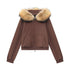 QIUQIU_STUDIO_Solid_Detachable_Fur_Collar_Hooded_Thick_Women&