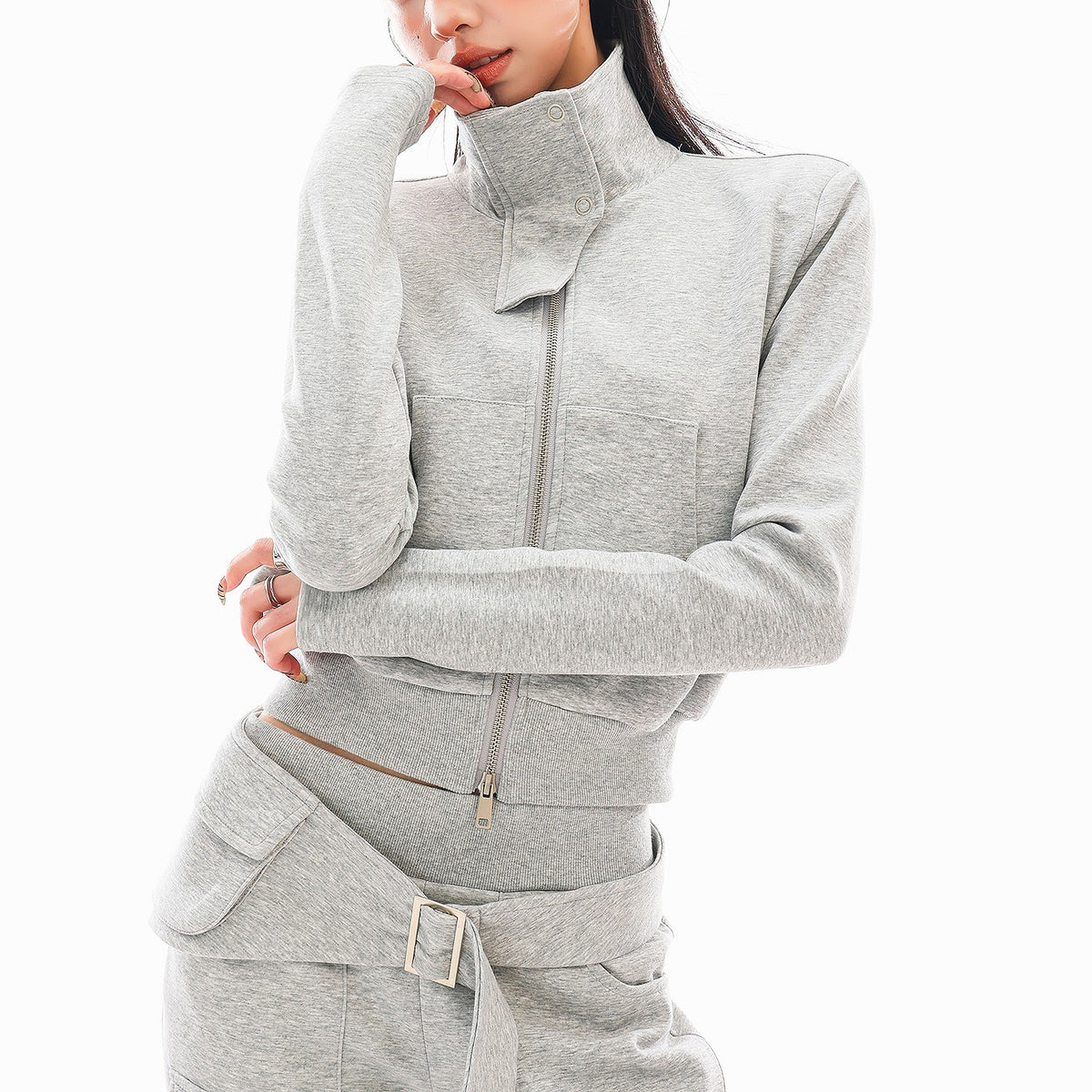 QIUQIU_STUDIO_Solid_Flare_Extra_Long_With_Waist_Wrap_Loose_Fit_Women&