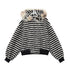 QIUQIU_STUDIO_Striped_Fur_Collar_Hooded_Contrast_Zip_Relaxed_Women&