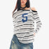 QIUQIU_STUDIO_Striped_Lettering_Print_Asymmetric_Shoulder_Loose_Women&