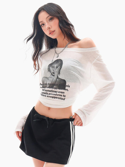 QIUQIU STUDIO Striped Patchwork A Line Mid Waist Women&