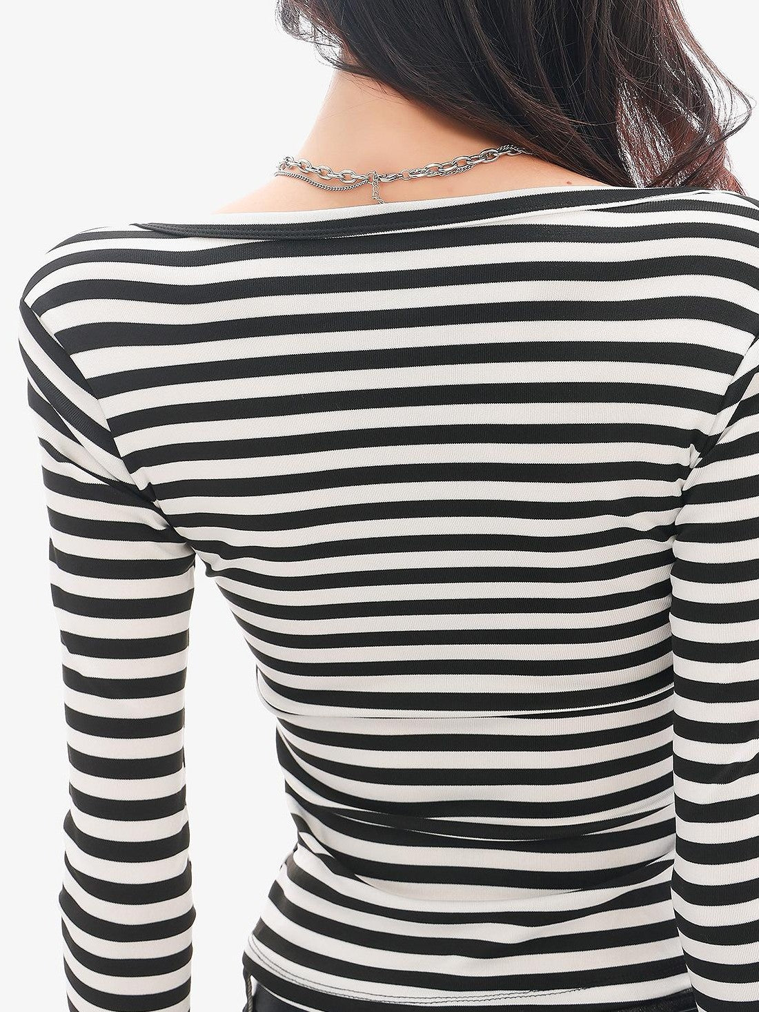 QIUQIU STUDIO Striped V-neck Slim Fit Women&
