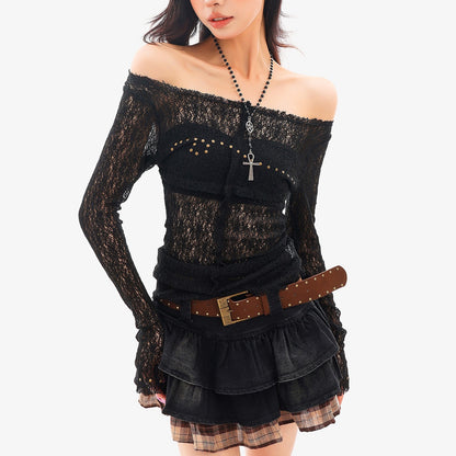 QIUQIU_STUDIO_Studded_Lace_Spliced_Sheer_Women&