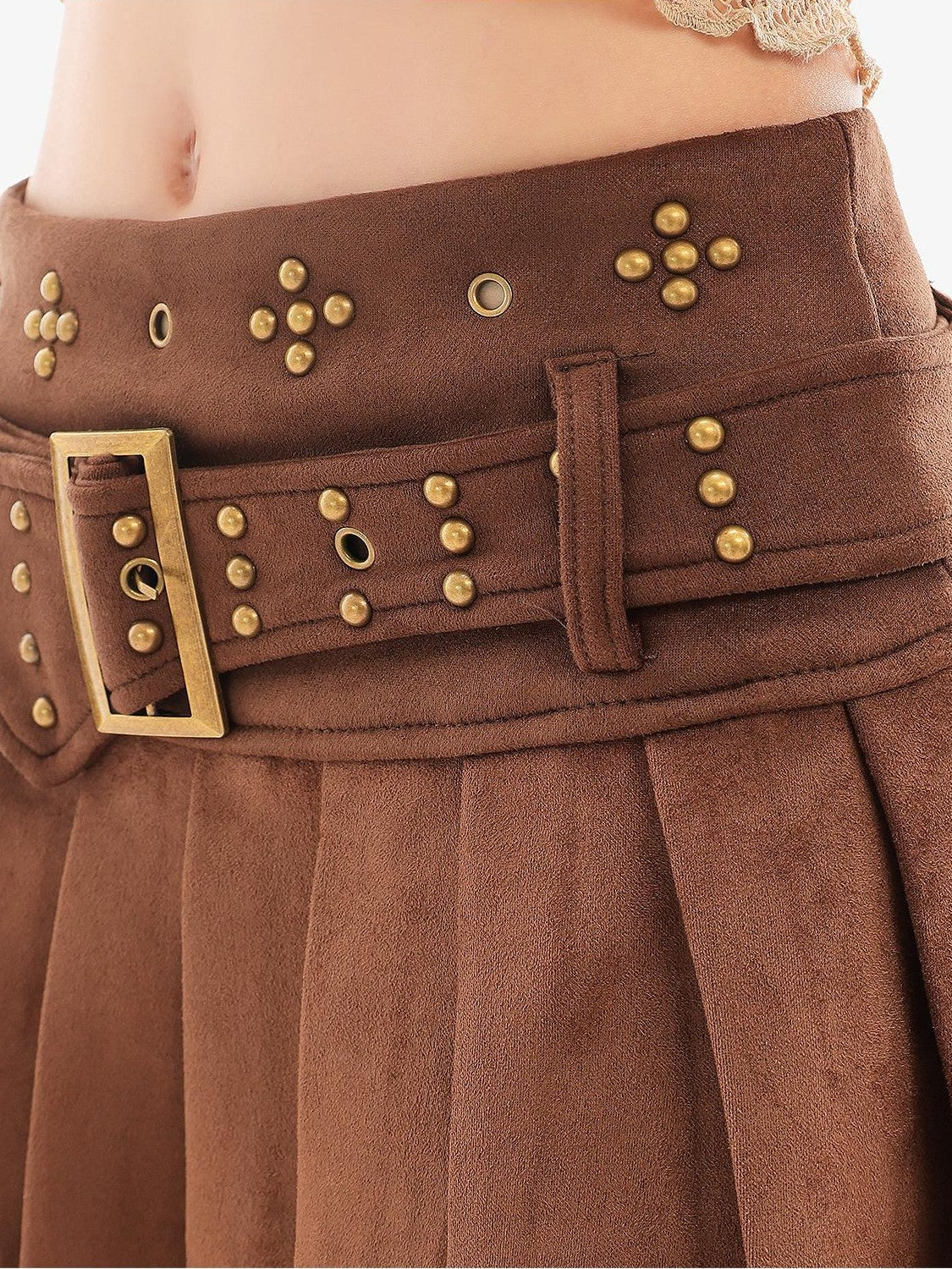 QIUQIU STUDIO Studded Pleated A Line Women&