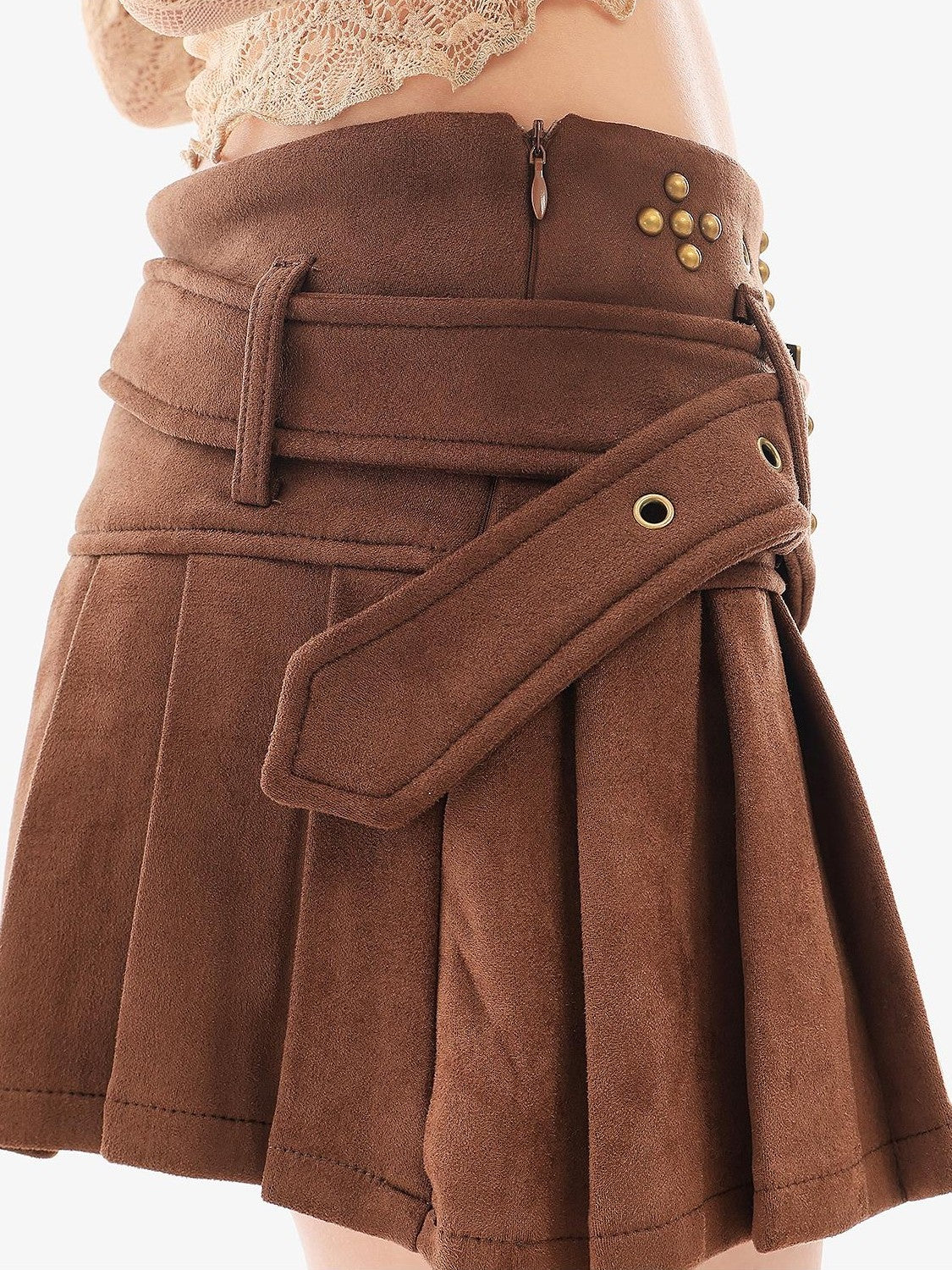 QIUQIU STUDIO Studded Pleated A Line Women&