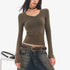 QIUQIU_STUDIO_Studded_V-neck_Slim_Fit_Women&