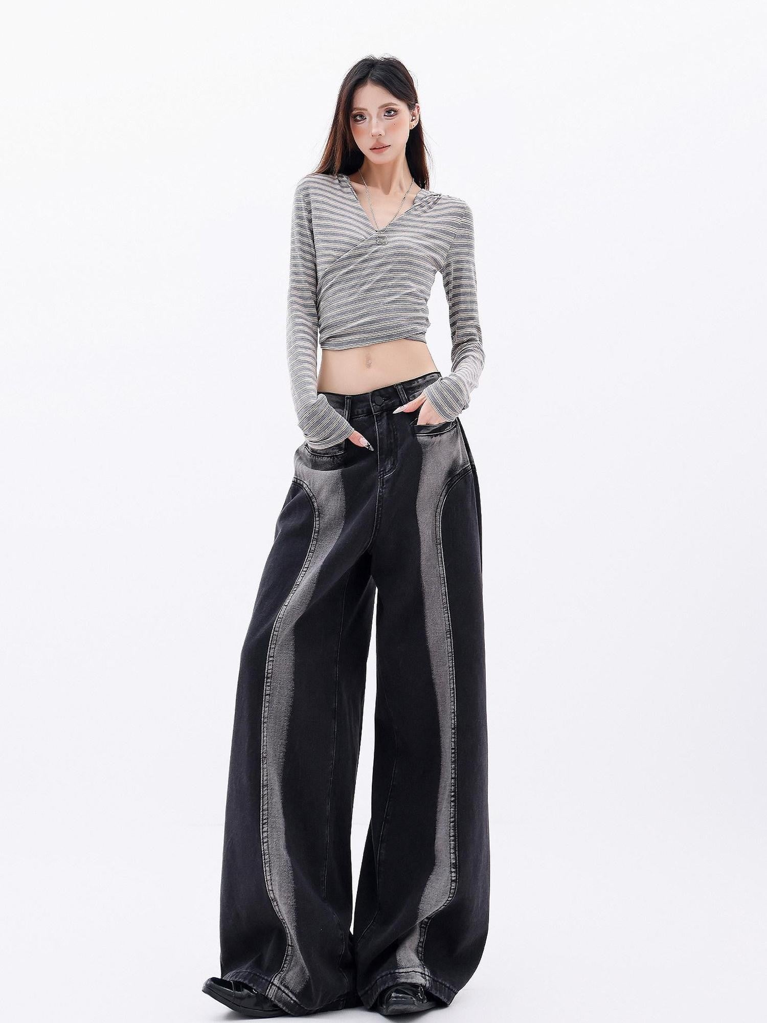 QIUQIU STUDIO Tall Contrast Gradient Patchwork Women&