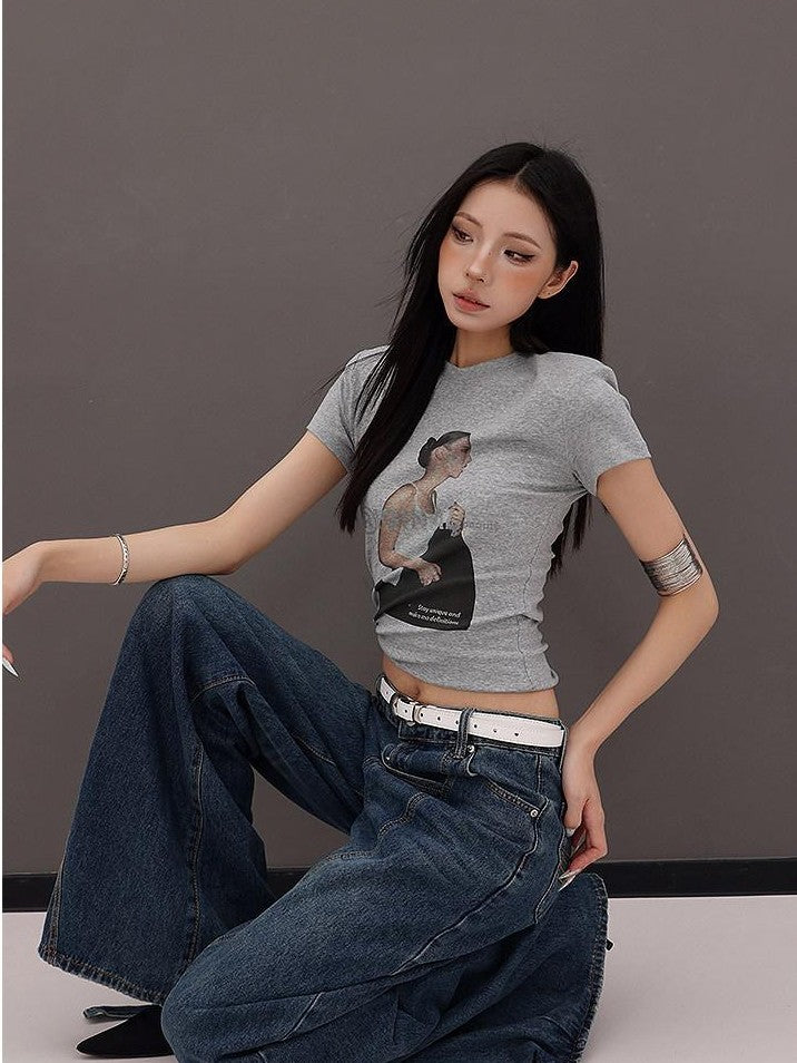QIUQIU STUDIO Tall Elongated Curved Hem Tie Detail Waterwashed Women&
