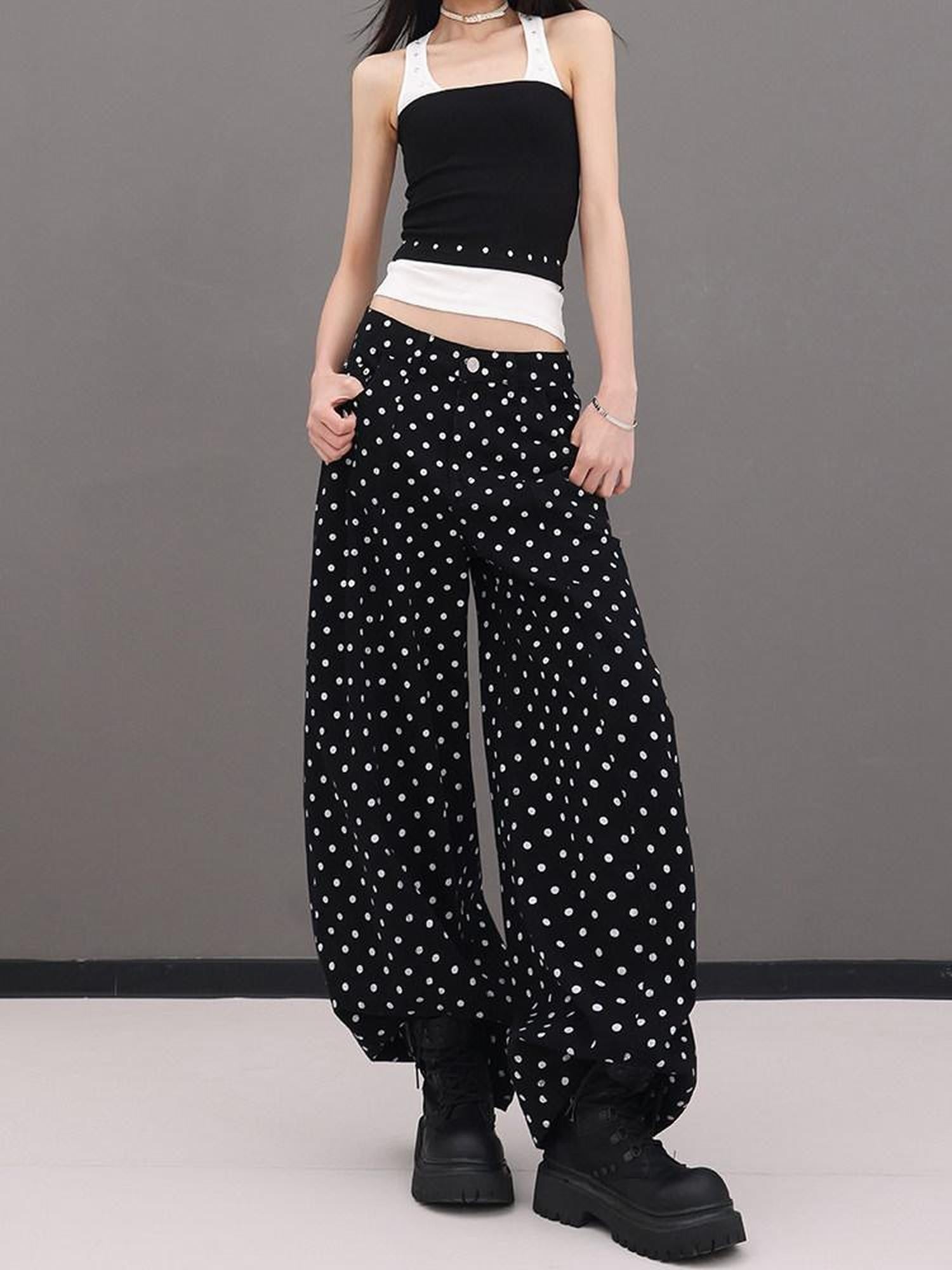 QIUQIU STUDIO Tall Elongated Drapey Polka Dot Women&