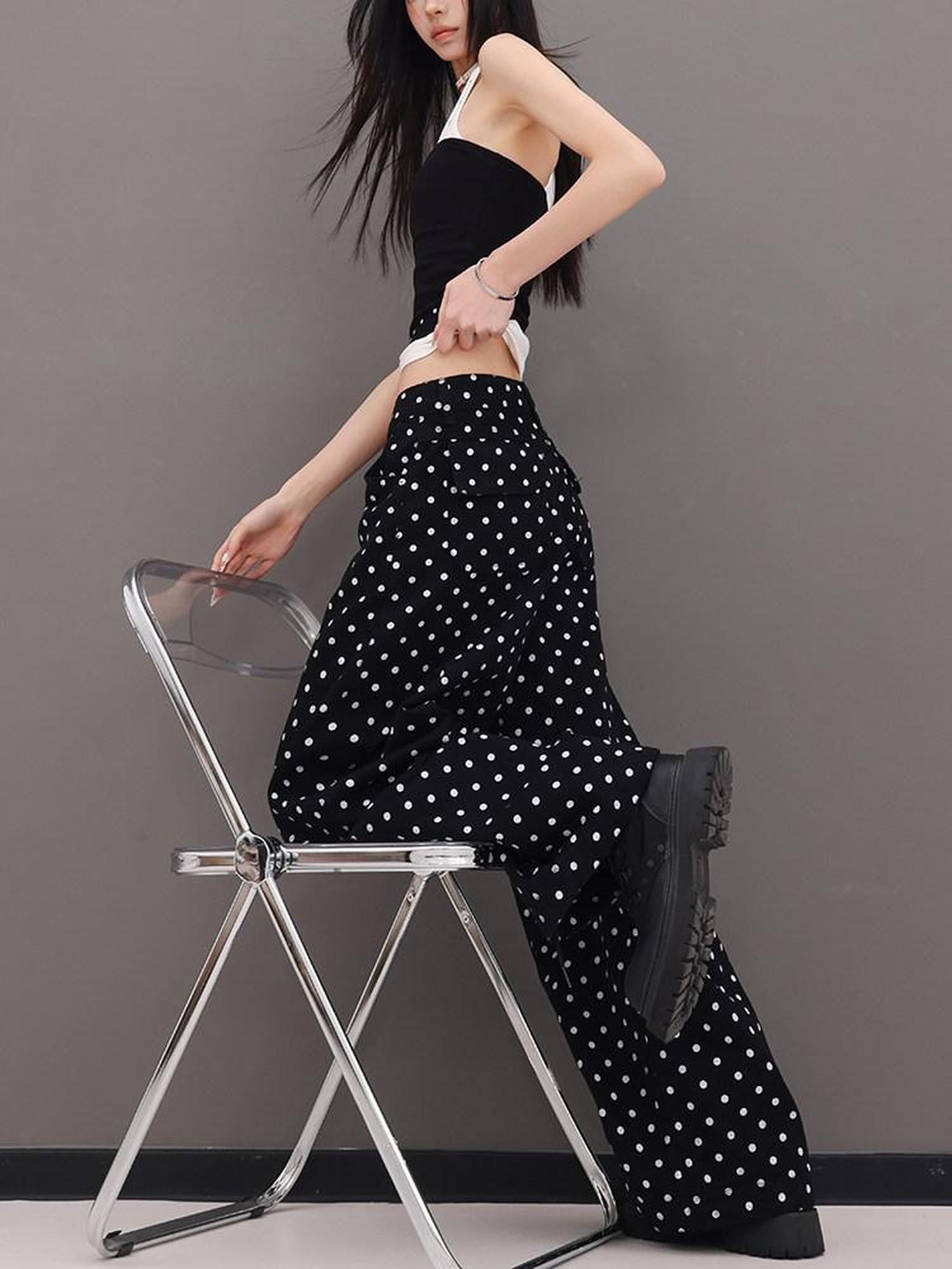 QIUQIU STUDIO Tall Elongated Drapey Polka Dot Women&