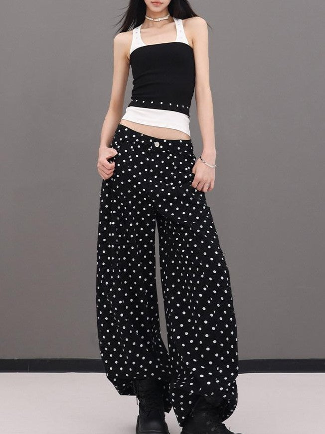 QIUQIU STUDIO Tall Elongated Drapey Polka Dot Women&