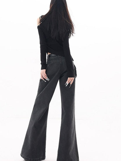 QIUQIU STUDIO Tall Extended Workwear Cargo Pockets Micro Flare Loose Women&