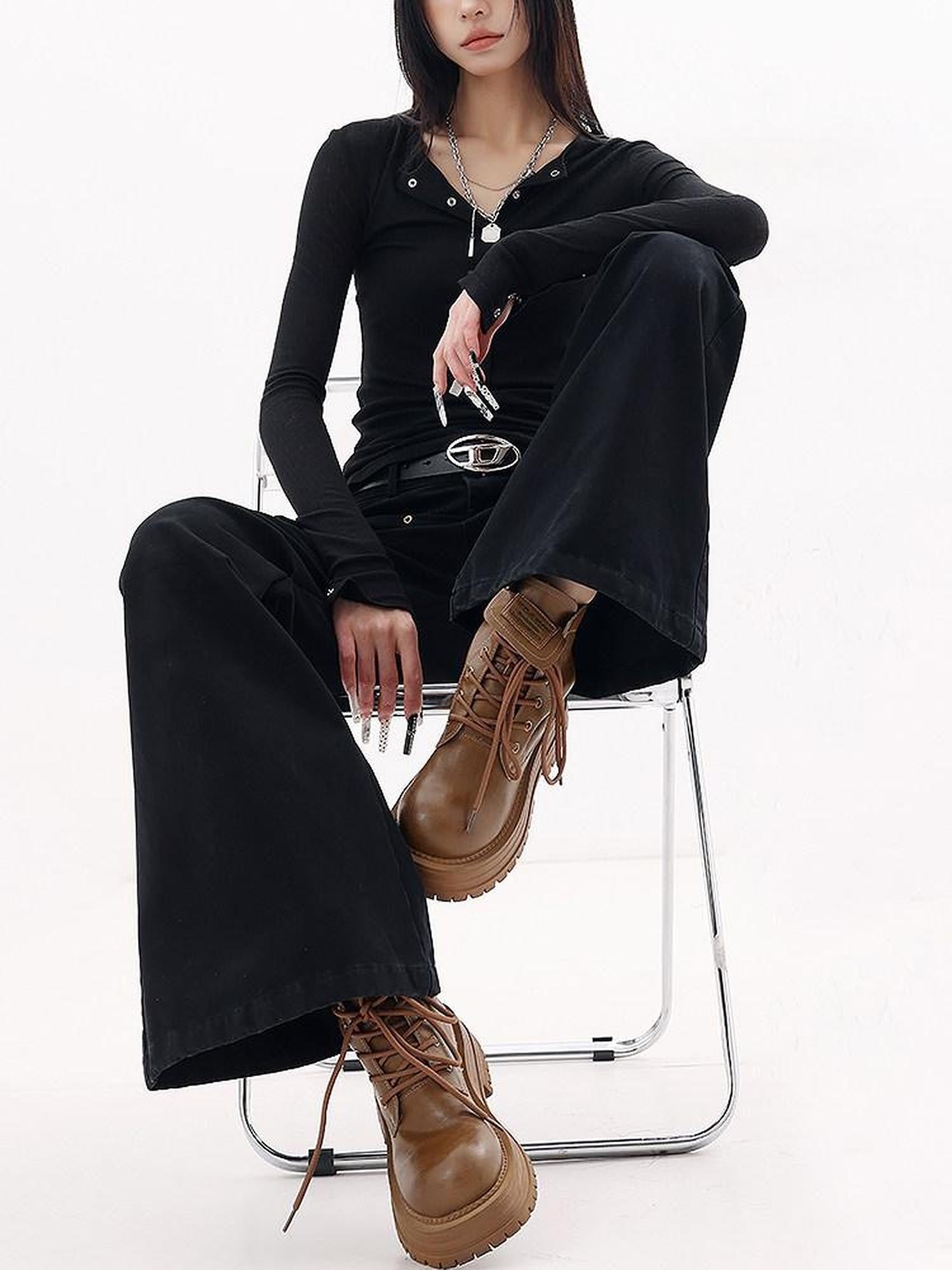 QIUQIU STUDIO Tall Extended Workwear Pockets Loose Drape Women&