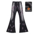 QIUQIU_STUDIO_Tall_Extra_Long_Hand_Painted_Graffiti_Slim_Micro_Flare_Women&