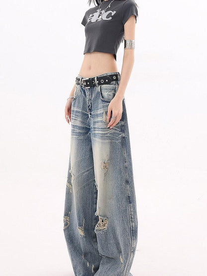 QIUQIU STUDIO Tall Extra Long Ripped Curved Cut Women&