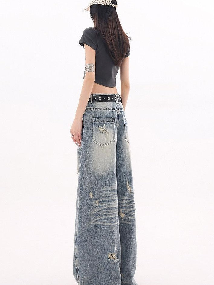 QIUQIU STUDIO Tall Extra Long Ripped Curved Cut Women&