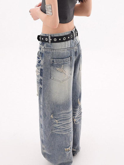 QIUQIU STUDIO Tall Extra Long Ripped Curved Cut Women&