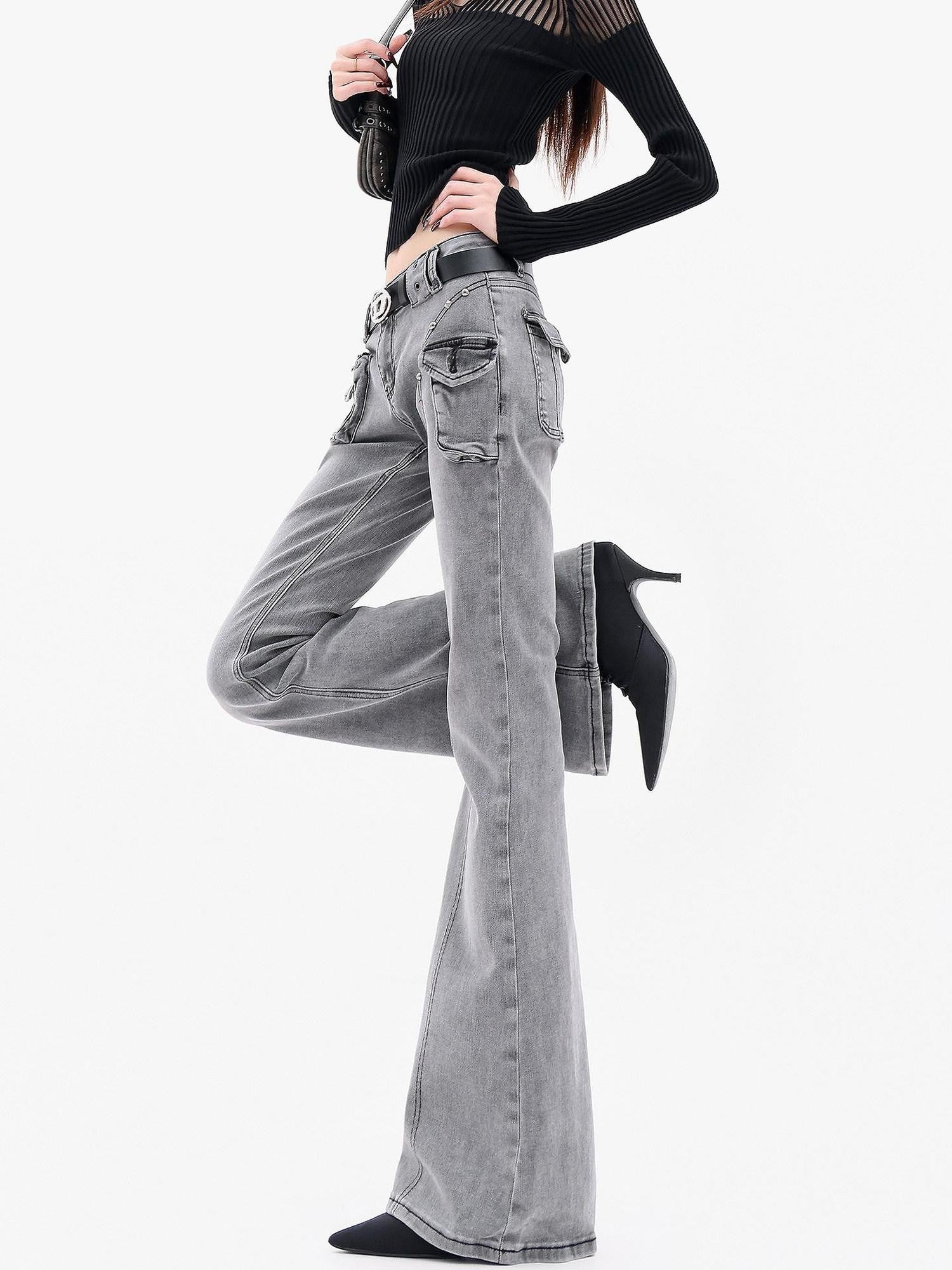 QIUQIU STUDIO Tall Extra Long Rivet Detail Women&