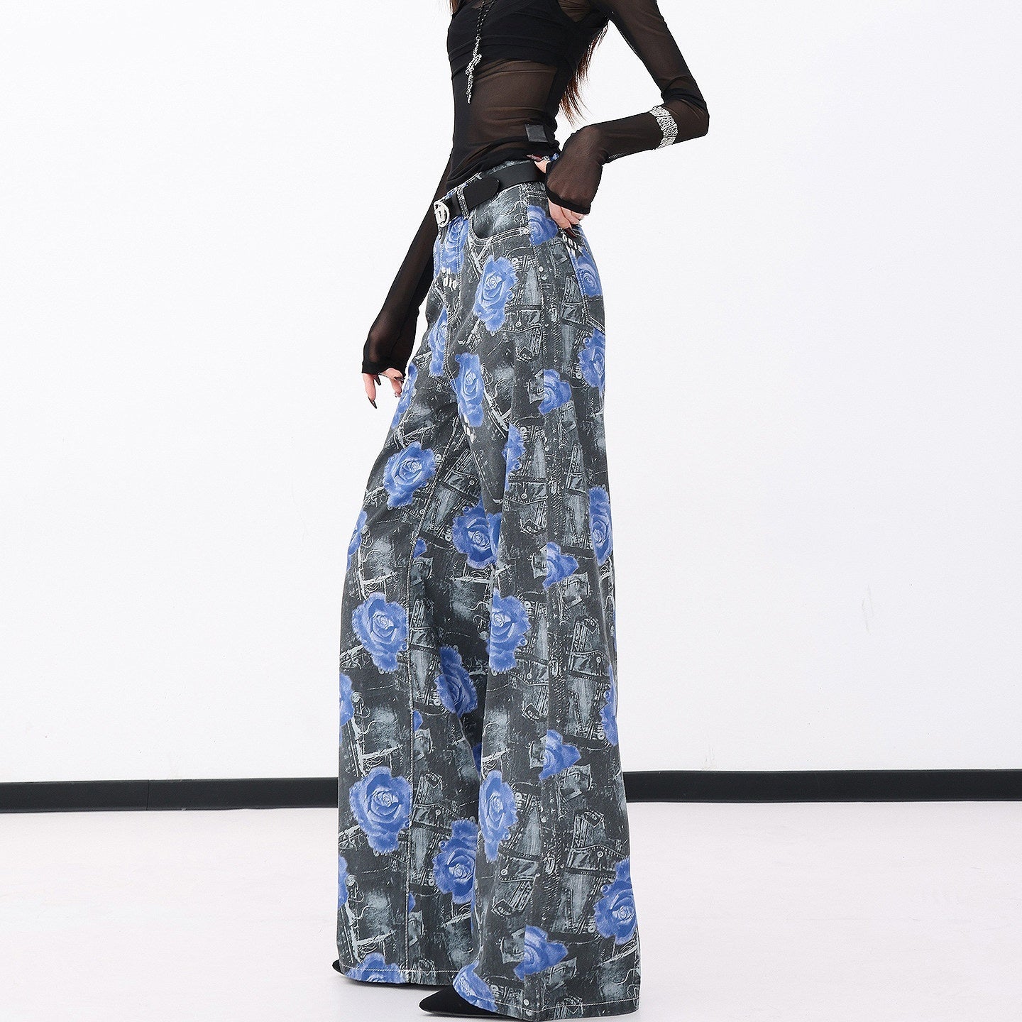 QIUQIU_STUDIO_Tall_Extra_Long_Rose_Print_Pockets_Women&