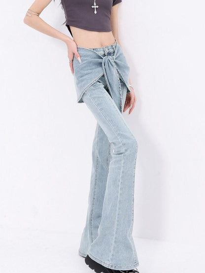 QIUQIU STUDIO Tall Faux Layered Micro Flare Women&