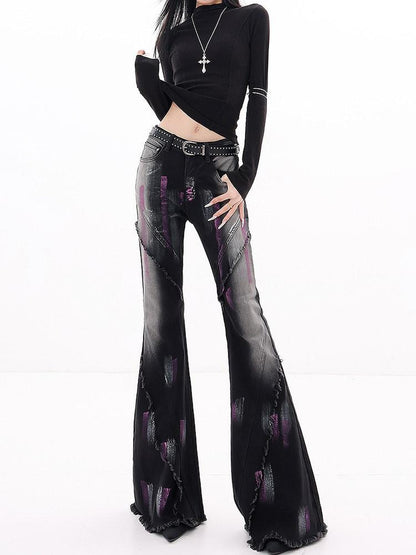 QIUQIU STUDIO Tall Hand Painted Graffiti Distressed Women&