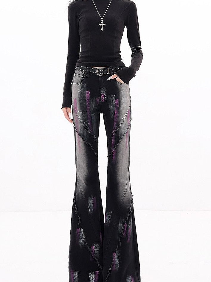 QIUQIU STUDIO Tall Hand Painted Graffiti Distressed Women&