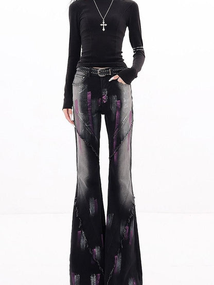 QIUQIU STUDIO Tall Hand Painted Graffiti Distressed Women&