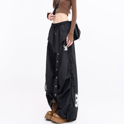 QIUQIU_STUDIO_Tall_Layered_Asymmetric_Cargo_Pocket_Elastic_Waist_Women&