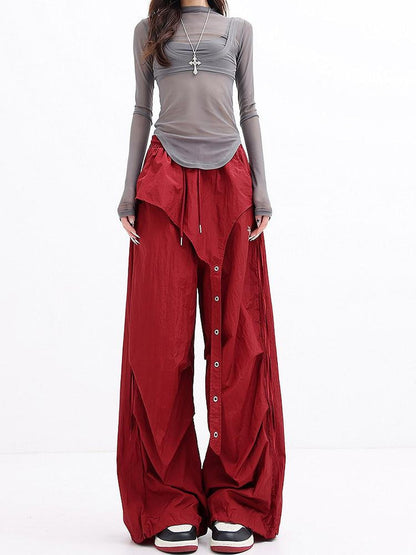 QIUQIU STUDIO Tall Layered Asymmetric Cargo Pocket Elastic Waist Women&