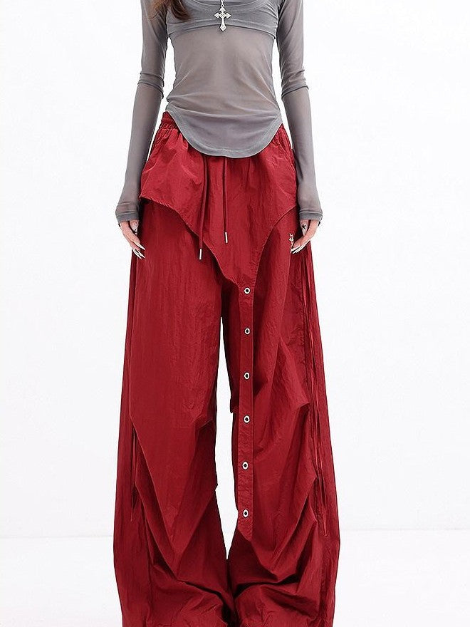 QIUQIU STUDIO Tall Layered Asymmetric Cargo Pocket Elastic Waist Women&