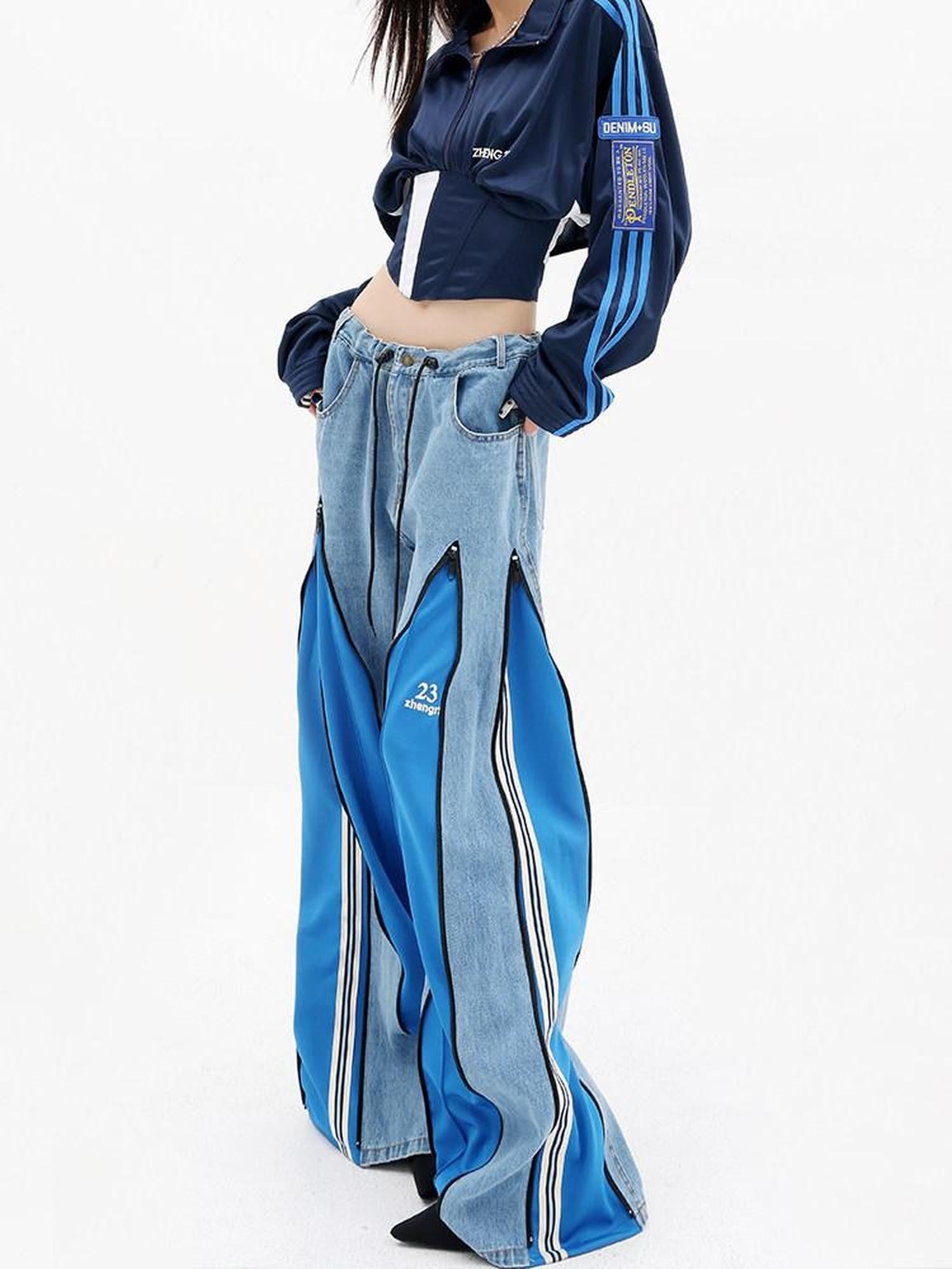 QIUQIU STUDIO Tall Patchwork Colorblock Zipper Women&
