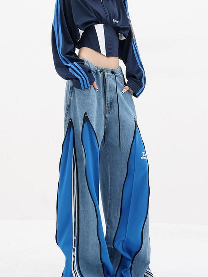 QIUQIU STUDIO Tall Patchwork Colorblock Zipper Women&