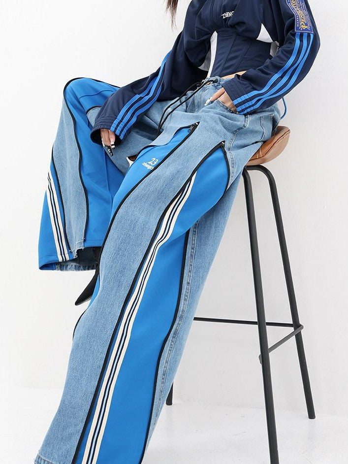 QIUQIU STUDIO Tall Patchwork Colorblock Zipper Women&