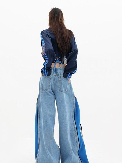 QIUQIU STUDIO Tall Patchwork Colorblock Zipper Women&