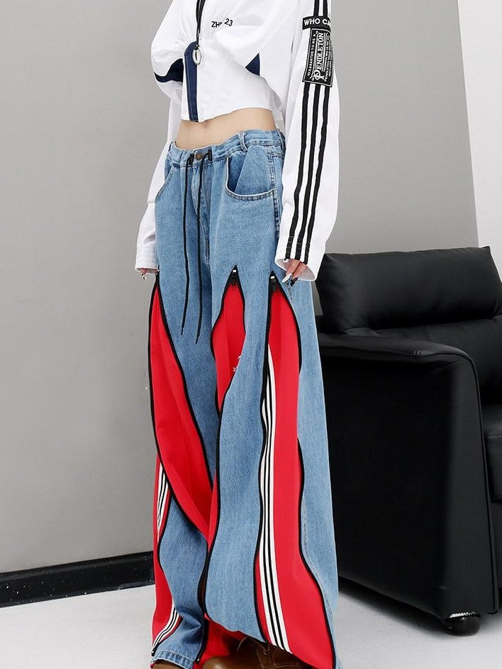 QIUQIU STUDIO Tall Patchwork Colorblock Zipper Women&